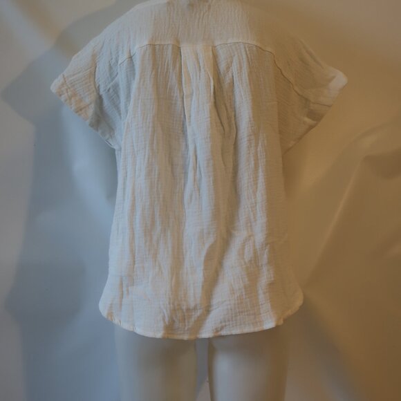 NWT Womens Romi Basha White "Michelle" Leopard & Paisley Button Down Shirt XS*** - Picture 4 of 6